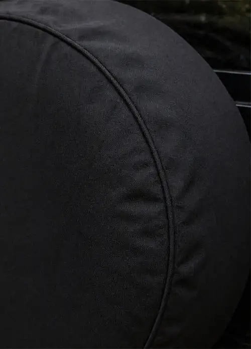 Close-up black tyre cover