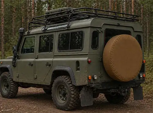 Coyote Brown Canvas Tyre Cover