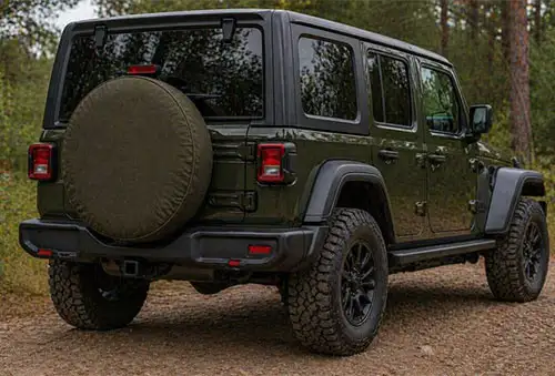 Drab Olive Wheel Cover on Jeep